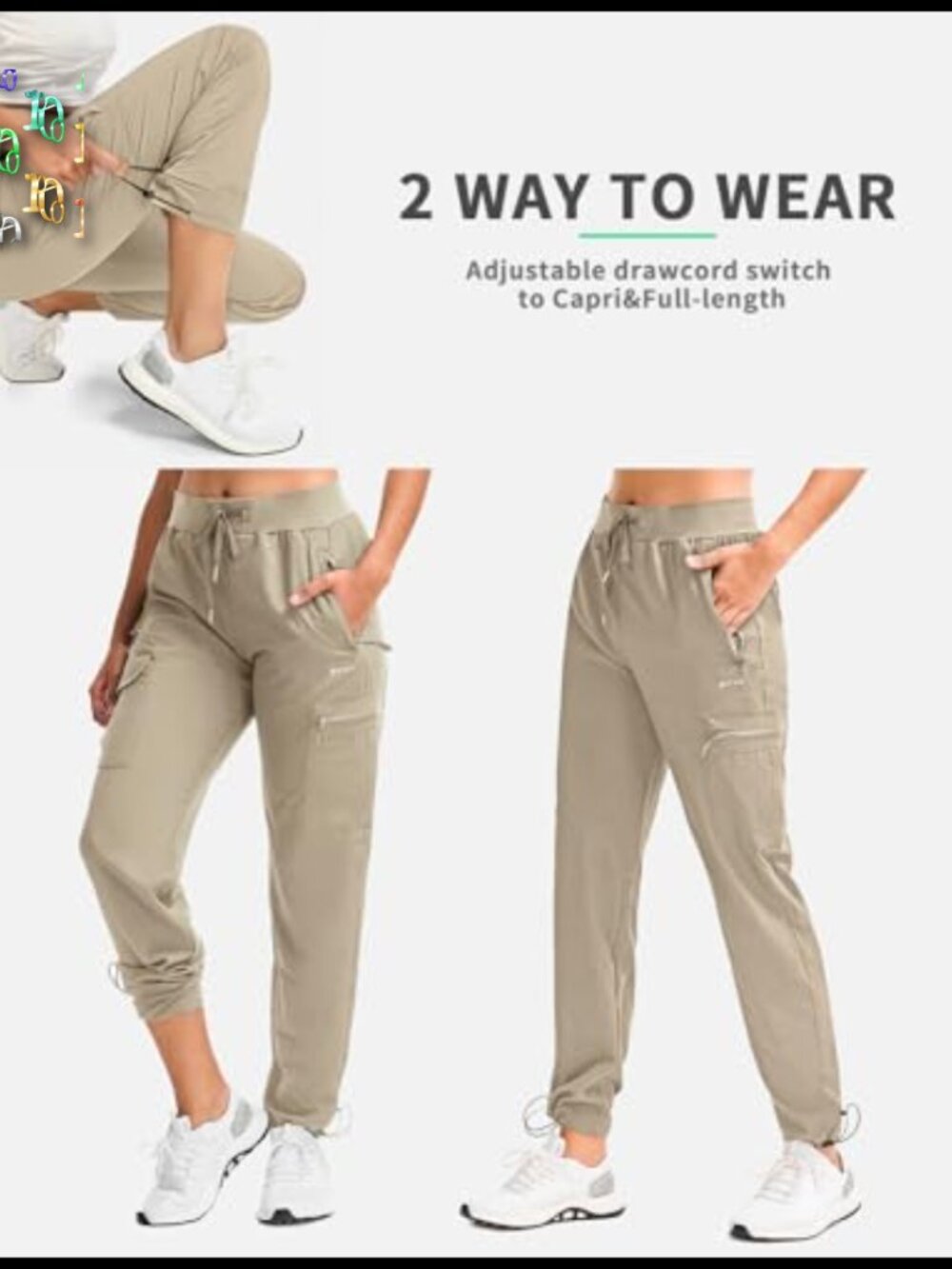Lightweight Quick Dry Waterproof Cargo Joggers Hi… - image 3